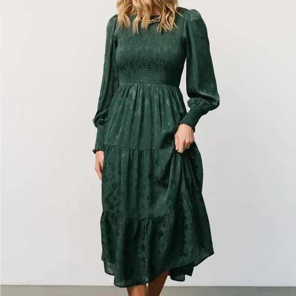 Baltic Born Dark Green Long Sleeve Dress - Picture 2 of 14
